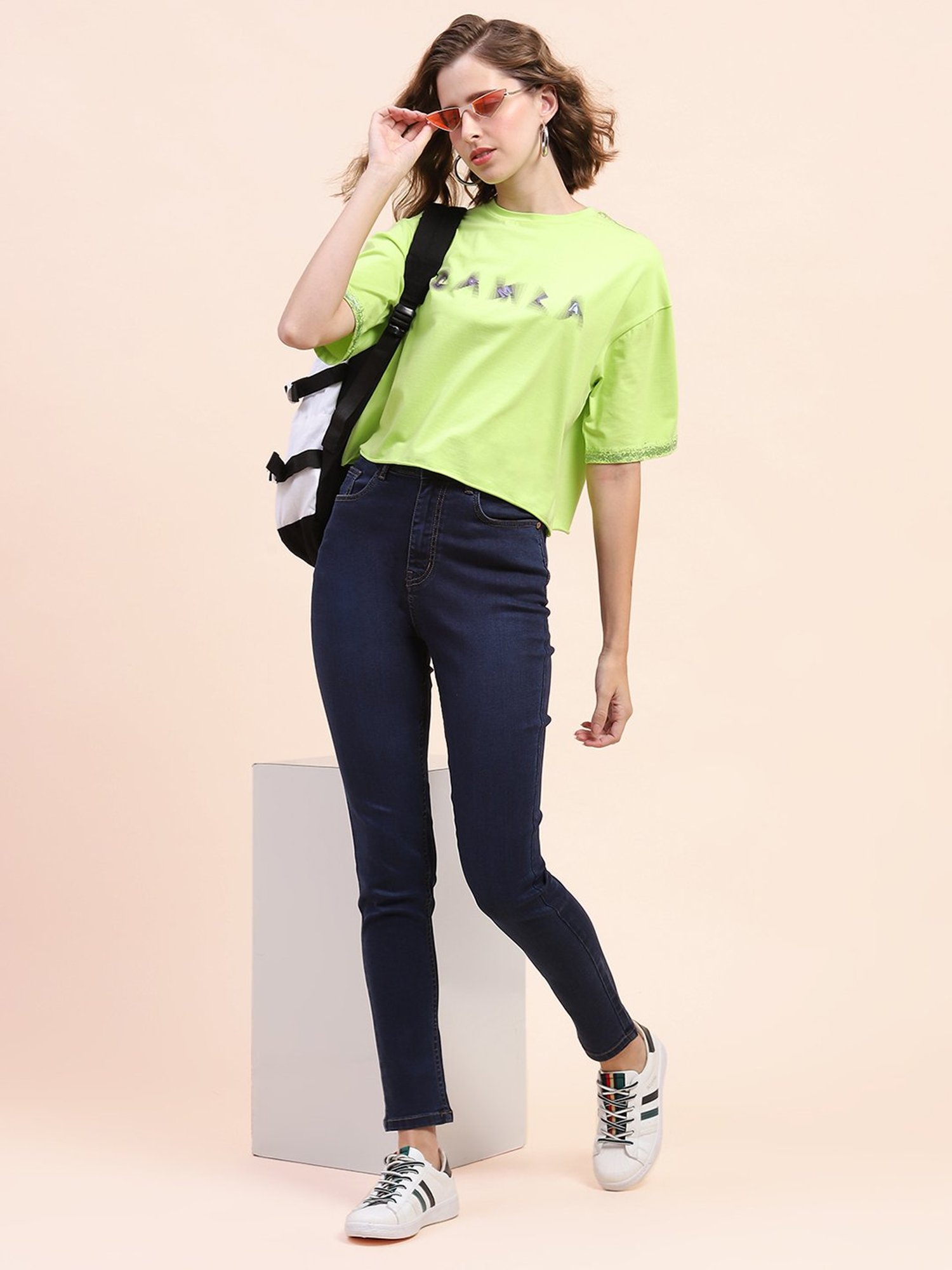 Camla Dark Blue Slim Fit Mid Rise Jeans