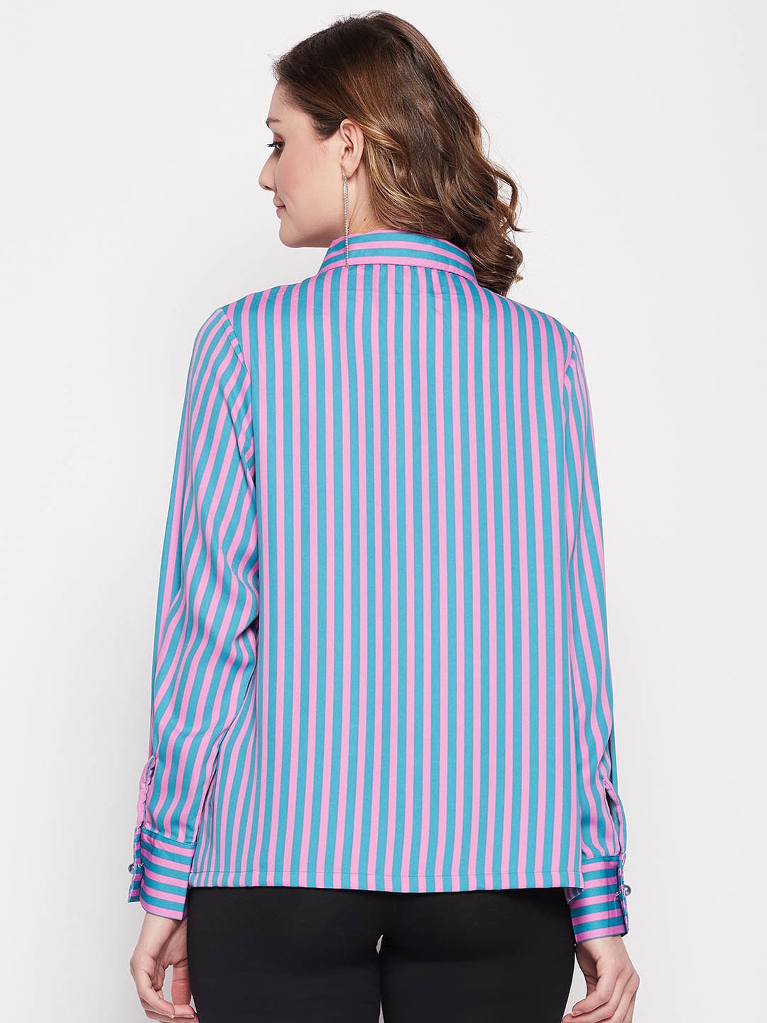 Camla by MADAME Blue & Pink Striped Shirt