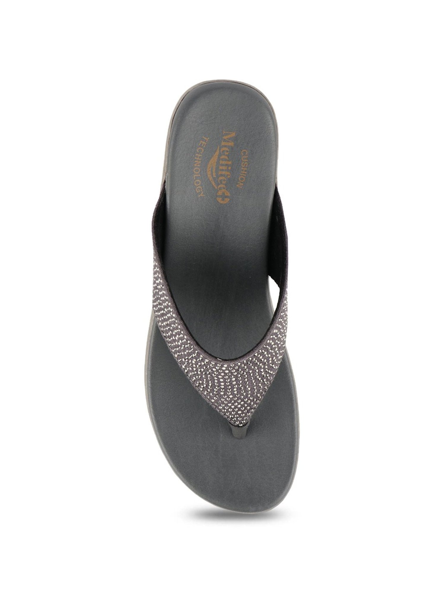 MediFeet Women's Windy Grey Thong Wedges