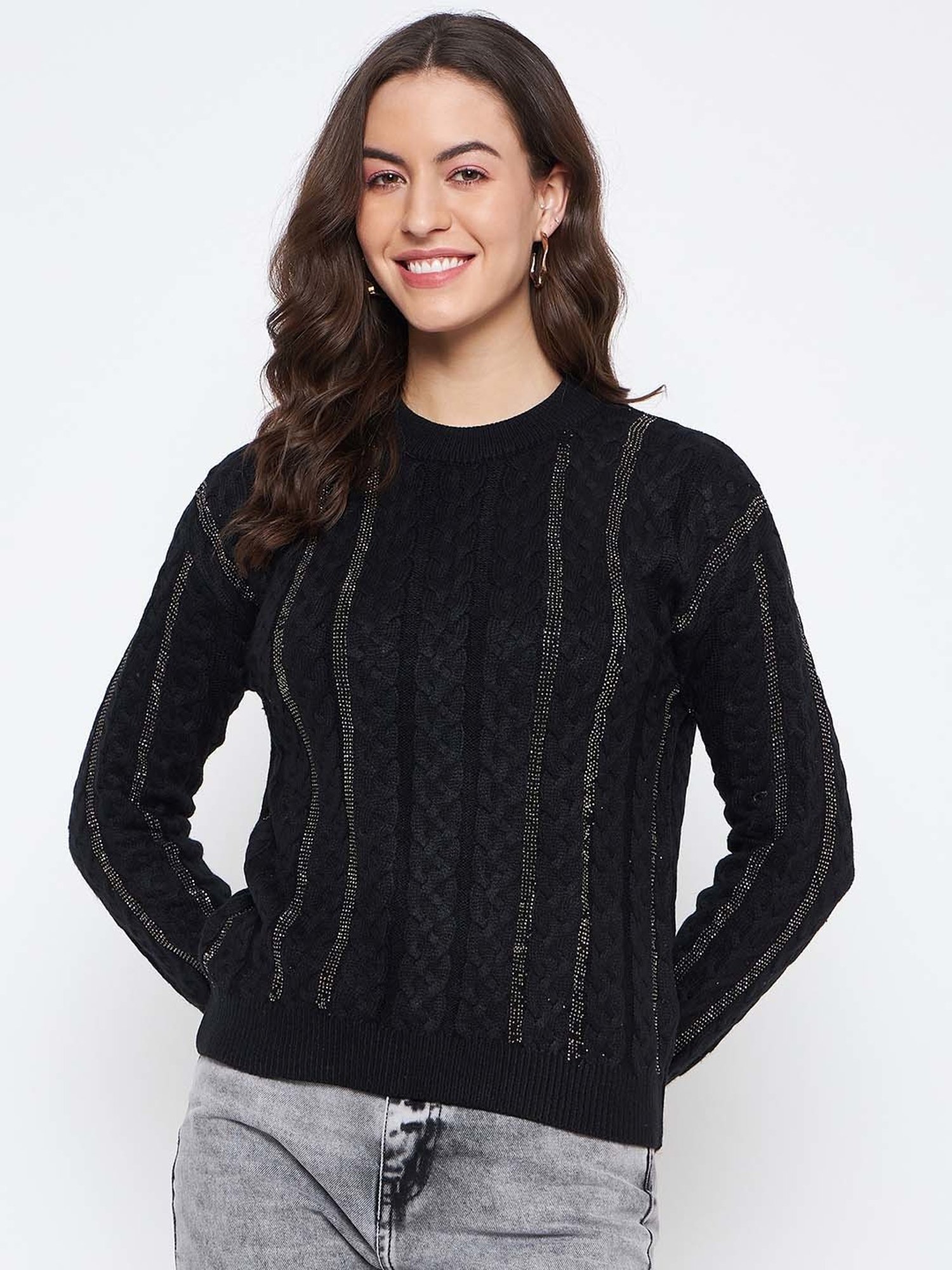 Camla Black Embellished Sweater