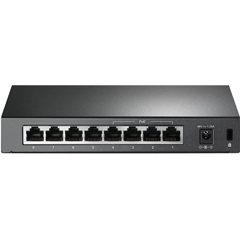 8Port Fast Ethernet Unmanaged PoE Switch with 57W 4PoE Ports | 8023af | Plug and Play | Desktop| Metal | Limited Lifetime TLSF1008P