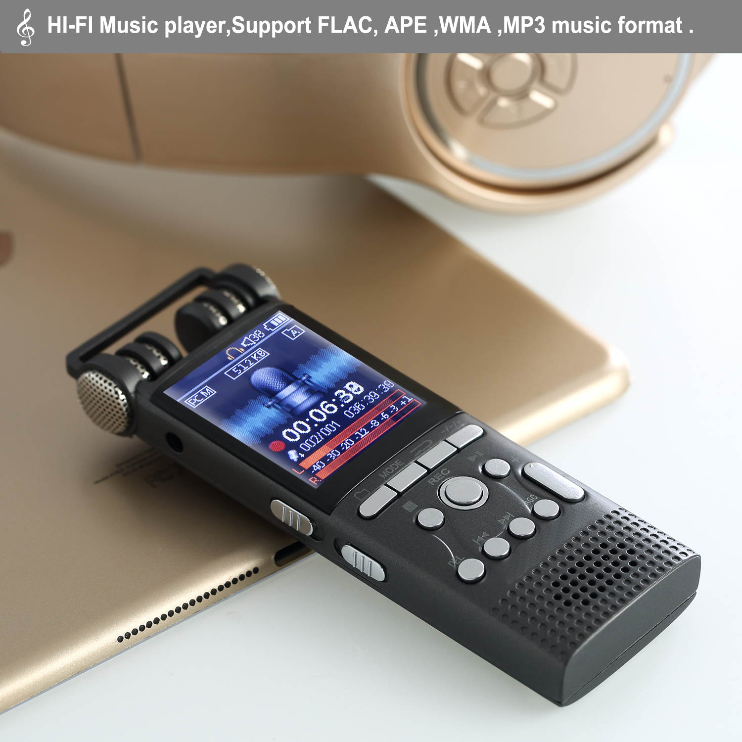 Professional Voice Activated Digital Voice Recorder 16GB USB Spy Pen Non-Stop 70hrs Recording PCM 1536Kbps,Support TF-Card, Cellphone Recorder and Dictaphone Recorder