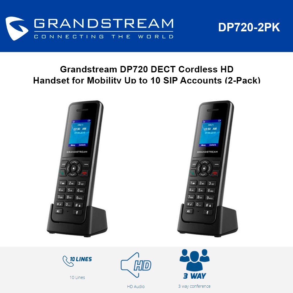 DP720 Dect Cordless VoIP Telephone 2 Telephones