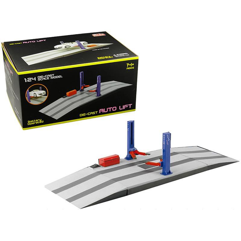 Battery Operated Two Post Auto Lift for 1/24 Scale Diecast Model Cars