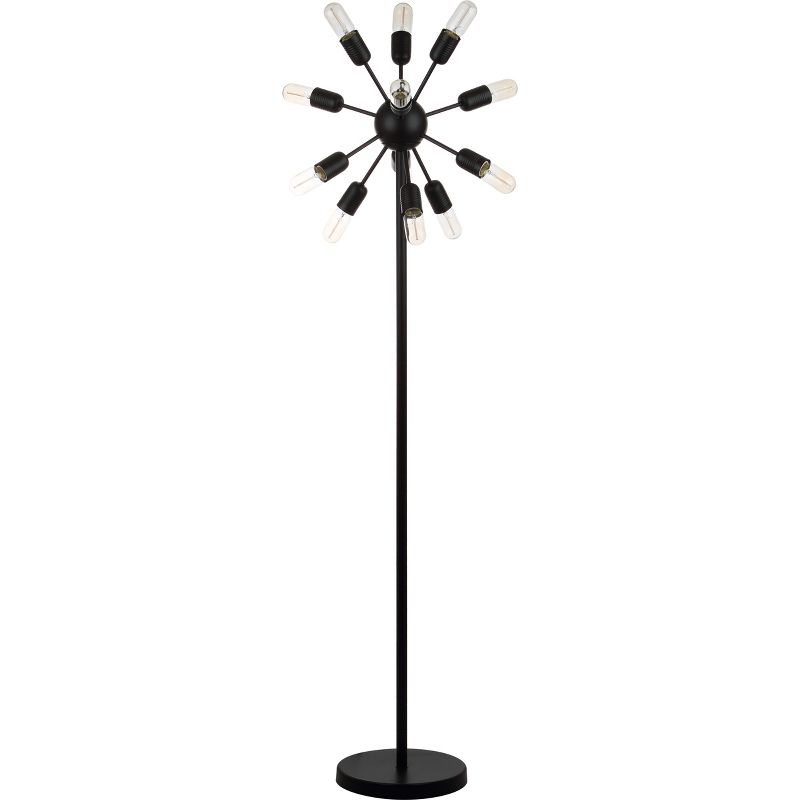67.5" Urban 12 Light Retro Floor Lamp (Includes Light Bulb) Black - Safavieh