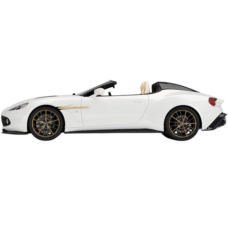 Aston Martin Vanquish Zagato Speedster Escaping White 1/18 Model Car by Top Speed