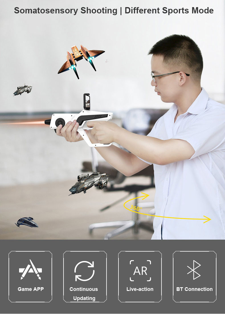 Smart Somatosensory AR Gun Pistol Bluetooth Handle Phone Game Augmented Reality Accurate Shooting Decompression Toys