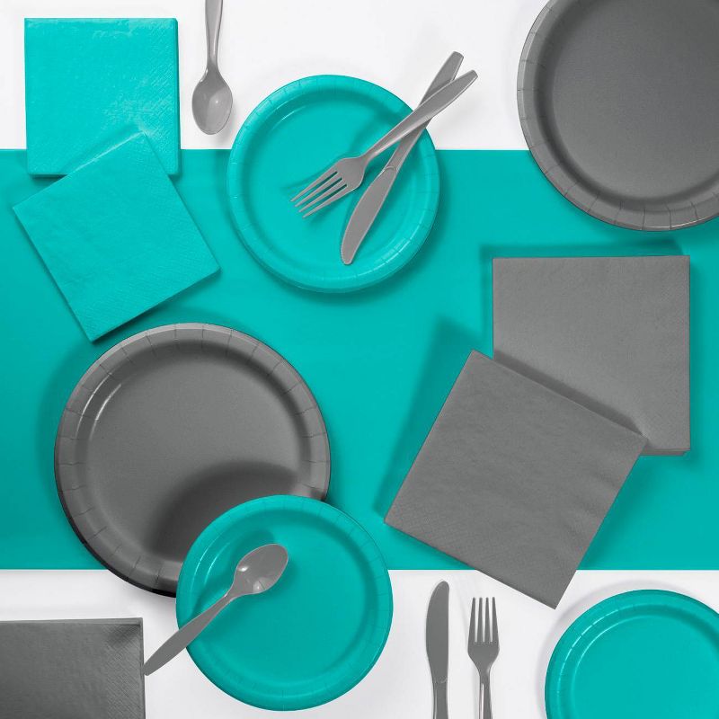 Decorative Party Supply Kit Gray/Teal