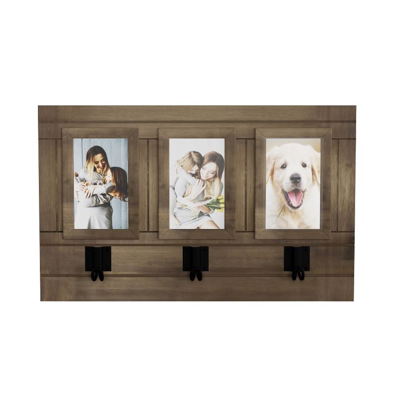 Wall Photo Collage with Hanging Hooks Brown - Lavish Home