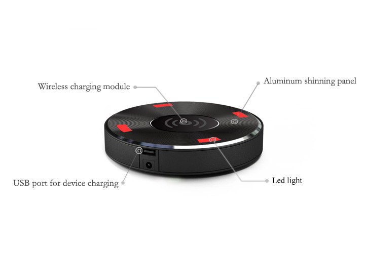 B4M OVL-Dark Black Levitating Bluetooth Speaker – Portable Floating & Rotating Wireless Speaker with Bluetooth 4.1 – Wireless Charging Speaker for IPhone Ipad Samsung HTC Pixel PC Tablet