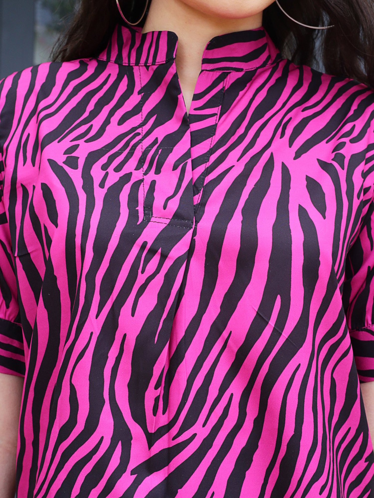 Sera Fuchsia & Black Animal Print Top