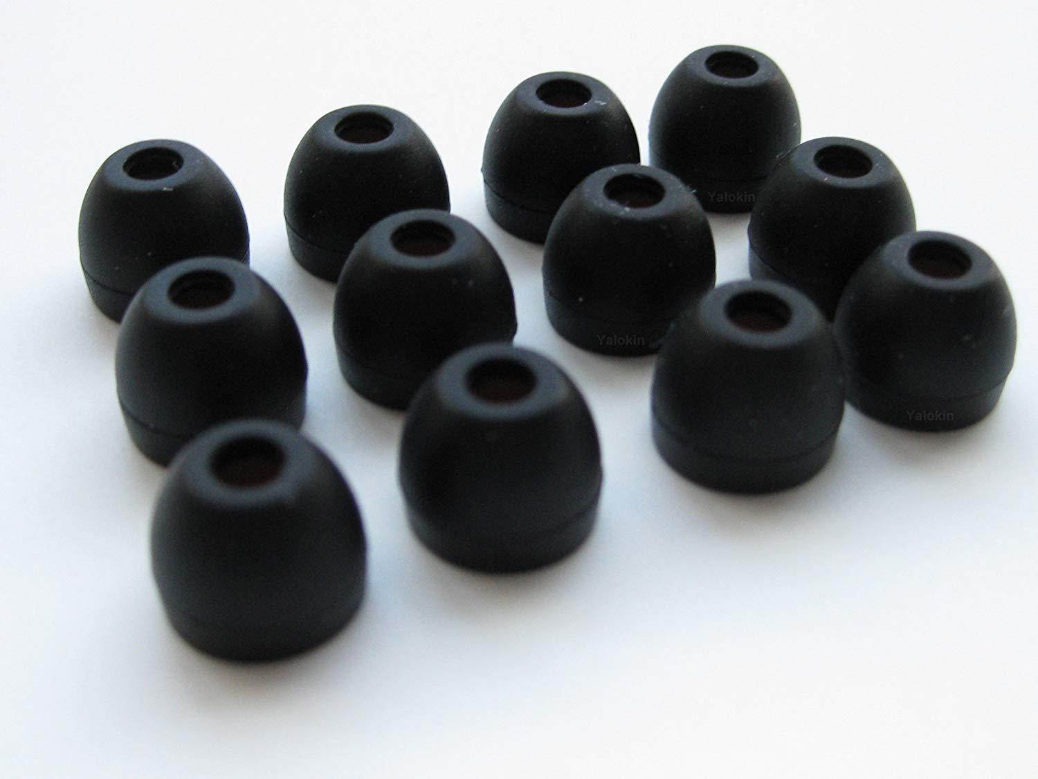 12 Black Silicon Replacement Earbuds for Panasonic Earphones (Rp-hje50 Rp-hje70 Rp-hje200 Rp-hje300 Rp-hje550 Rp-hnj200 Rp-hnj300 Rp-hc30)