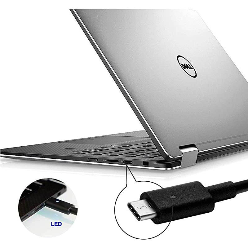 Type-C Charger Fit for Dell Latitude 12 5285 5289 5290 7212 7275 7285 7290, XPS 13 9350 9360 9365 9370 Laptop Power Supply Adapter Cord