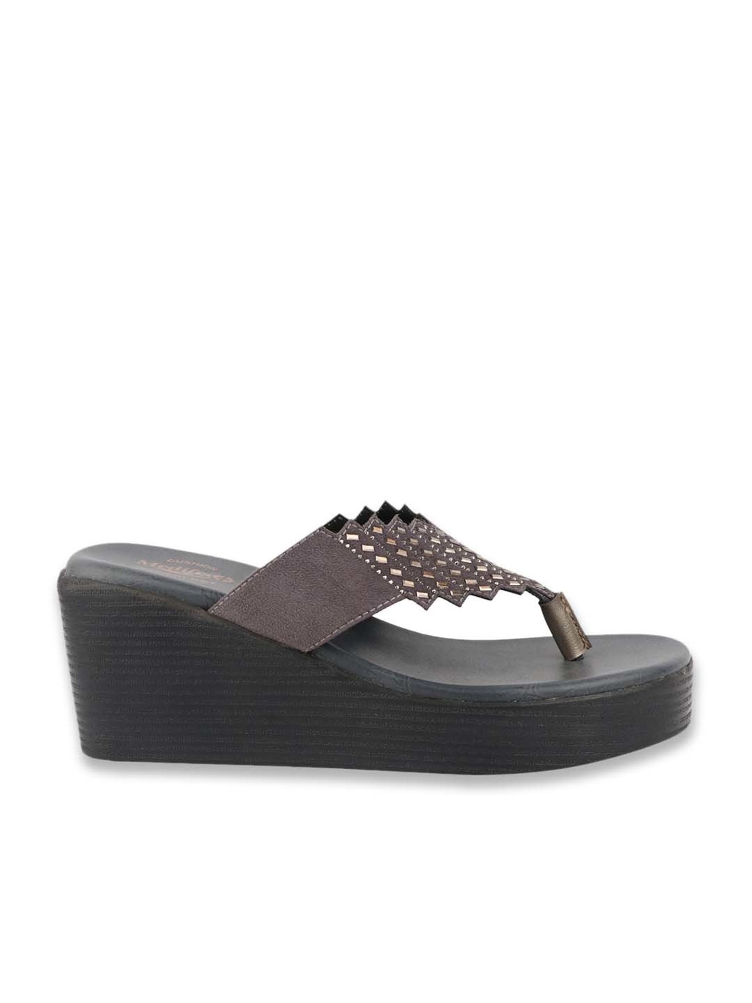 MediFeet Women's Techno Grey Thong Wedges