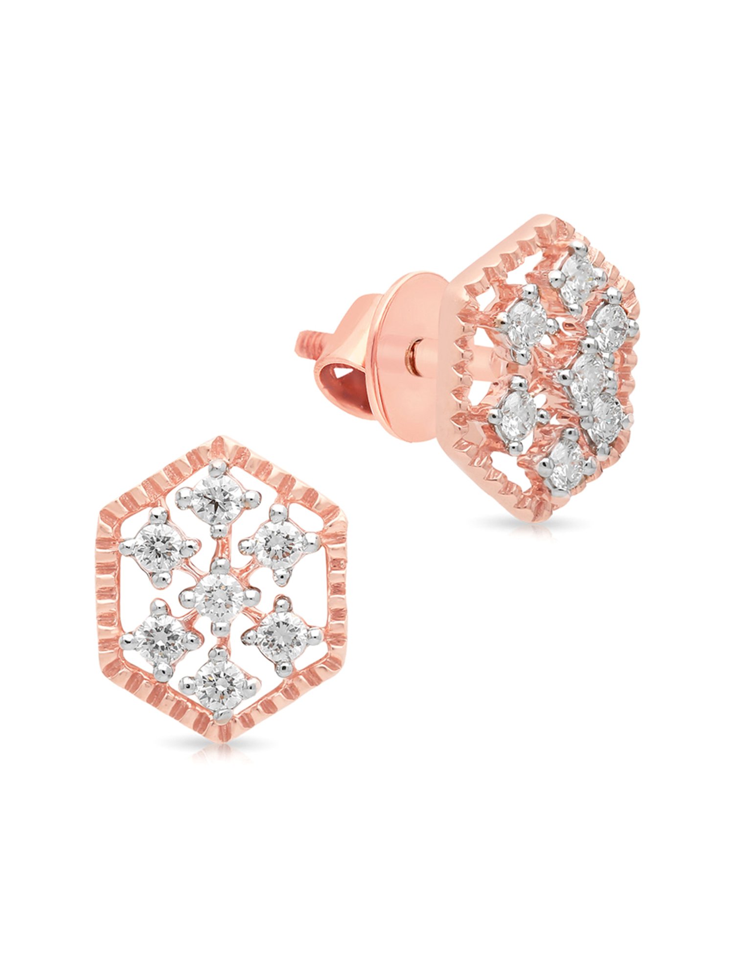 Malabar Gold and Diamonds 18k Rose Gold Stud Earrings