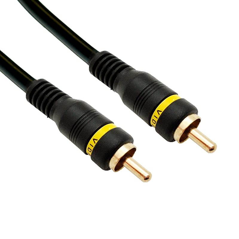 Video Cable RCA Male GoldPlated Connectors 12 Feet 3 Pack