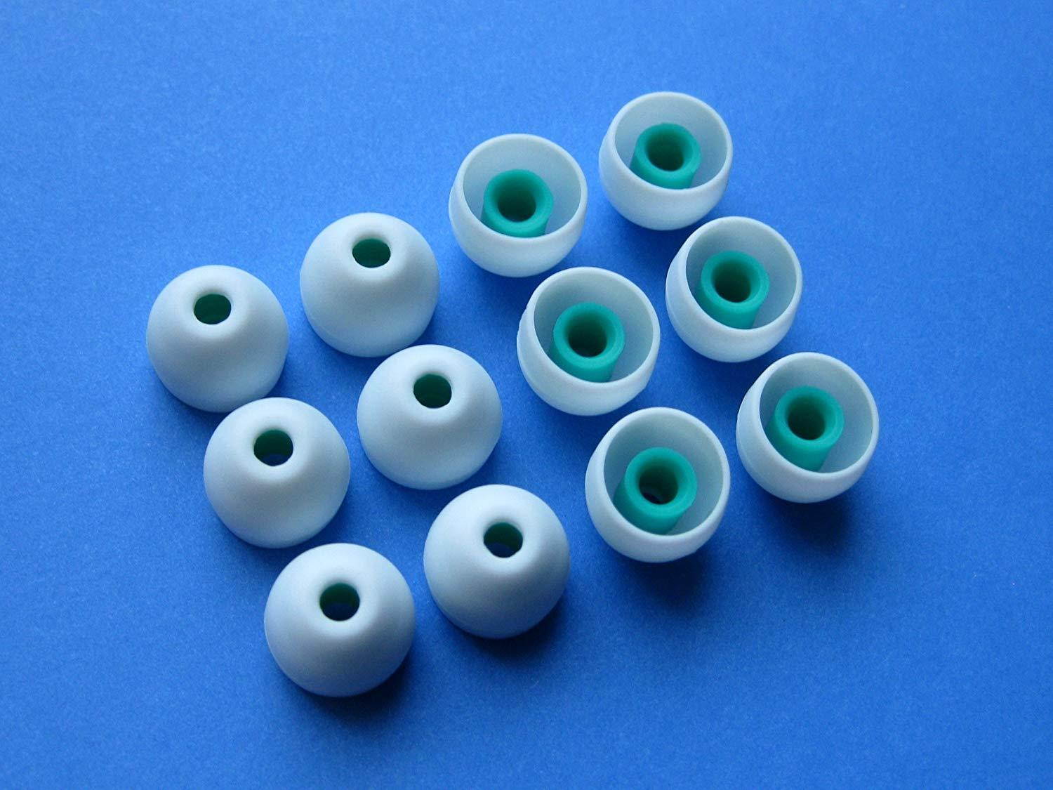 12 pcs (M) Medium White Hybrid Replacement Set Earbuds Eartips for Sony XBA, MDR and DR Series In-Ear Earphone Headsets