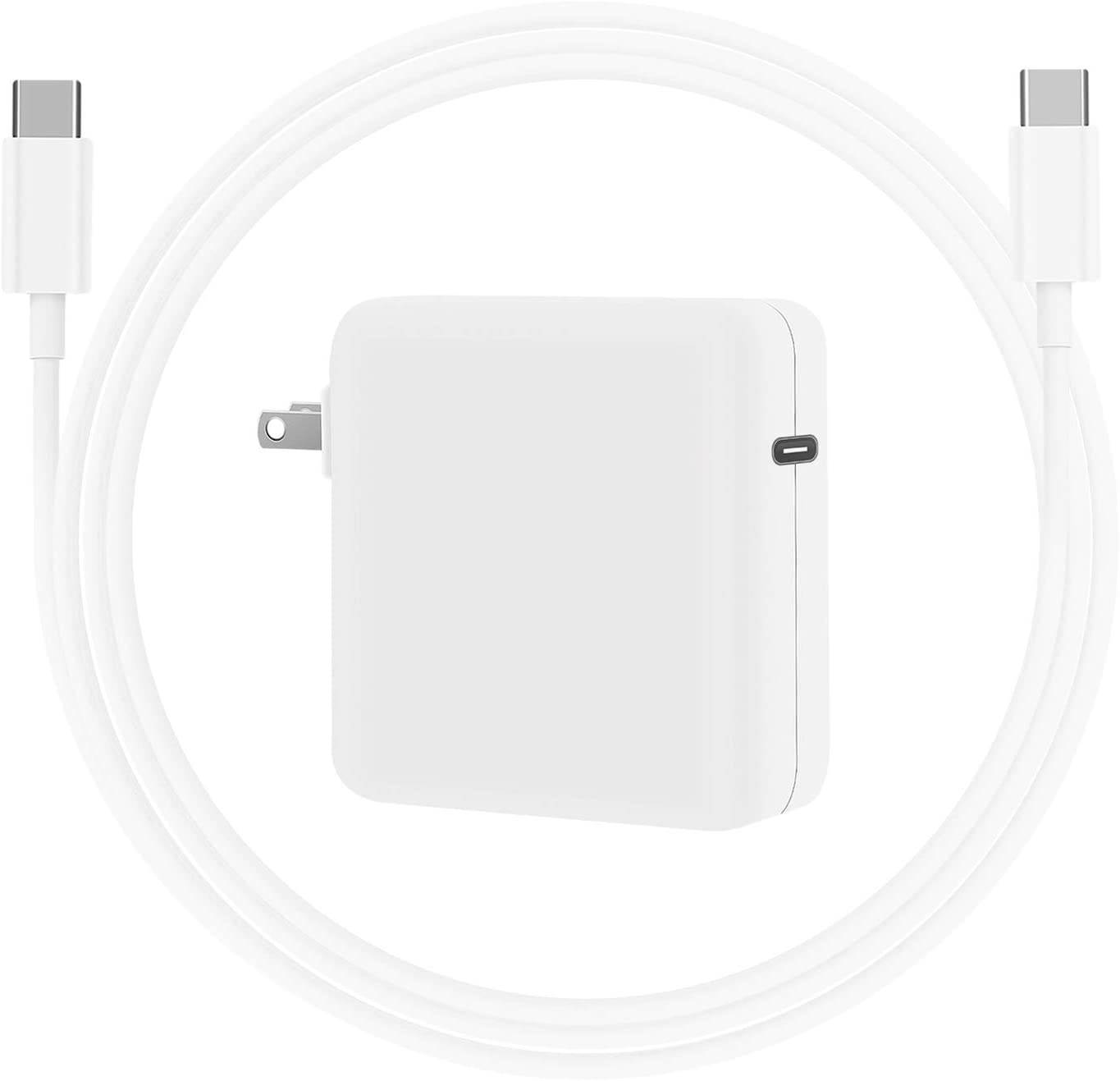 Mac Book Pro Charger USB C Power Adapter 61W, PD Mac Book Air Charger, Compatible 61W, 45W, 36W, 27W,12W for Mac Book Pro/Air, i-Pad Pro 12.9'', 11'',Switch, More Type C Devices,6.6ft USB C Cable