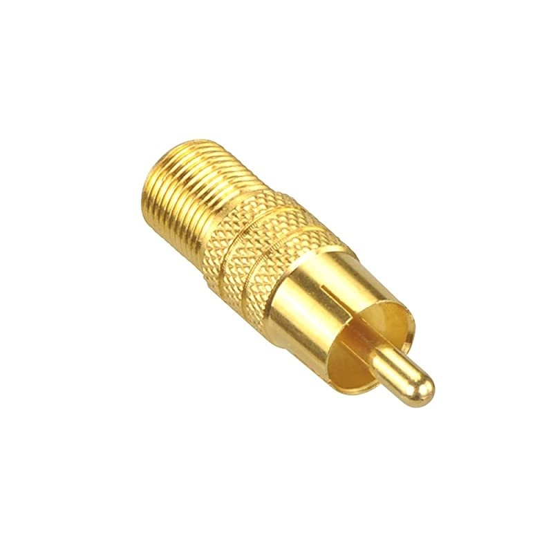 FType Female to RCA Male Coaxial Cable Audio Adapter Gold Plated Connector 2Pack