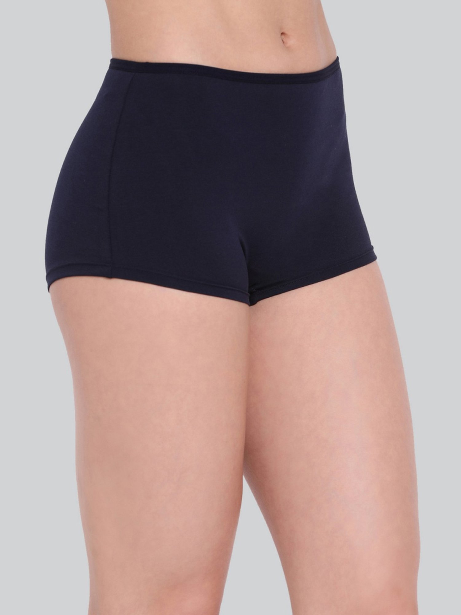 Lyra Red & Navy Cotton Boy Shorts Panties - Pack Of 2