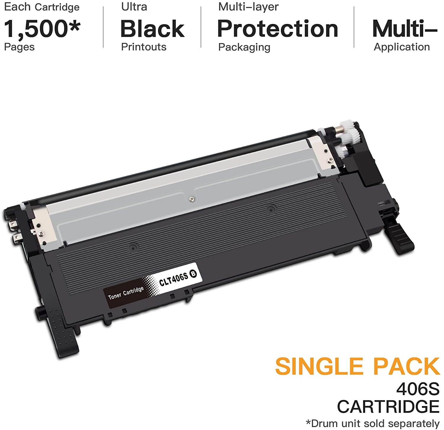 E-Z Ink (TM) Compatible Toner Cartridge Replacement for Samsung CLT-K406S Black (1 Toner) Compatible with CLX-3300 CLX-3305FN CLX-3305FW CLX-3305W SL-C460FW CLP-360 CLP-365W CLP-365 SL-C410W C410FW