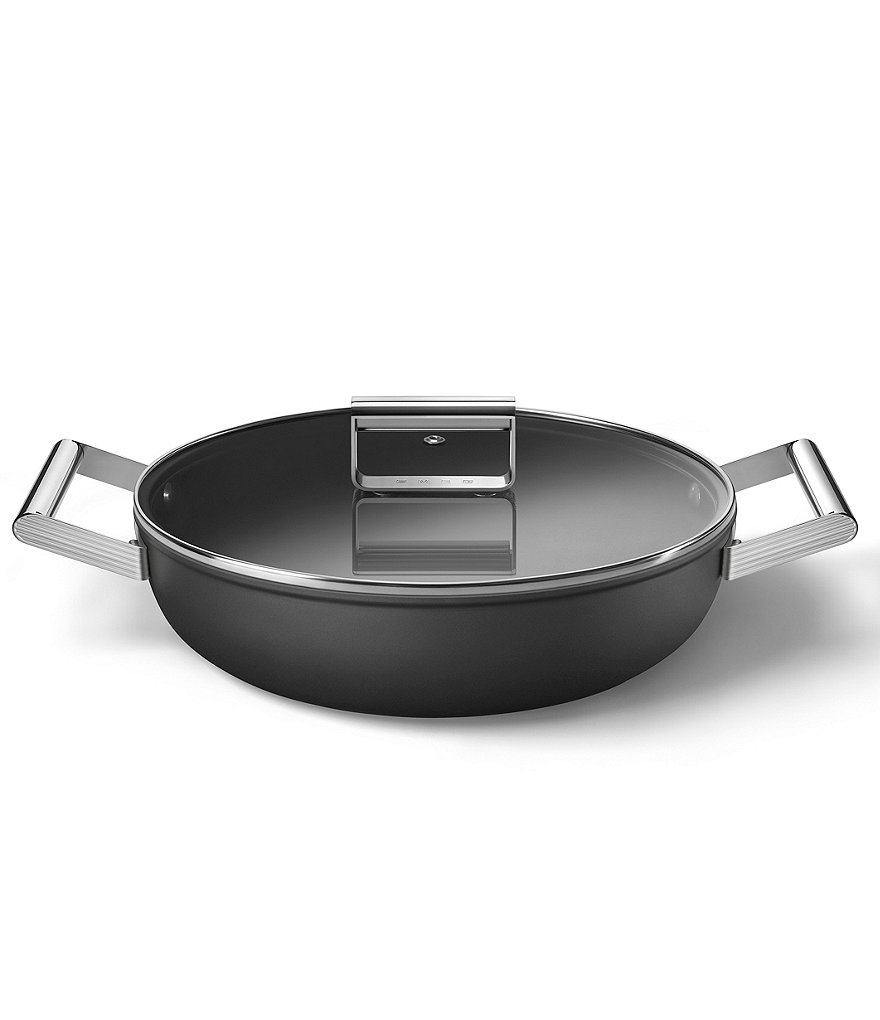 Smeg 50's Retro Style Nonstick 4-Quart Covered Saute and Brasier Pan