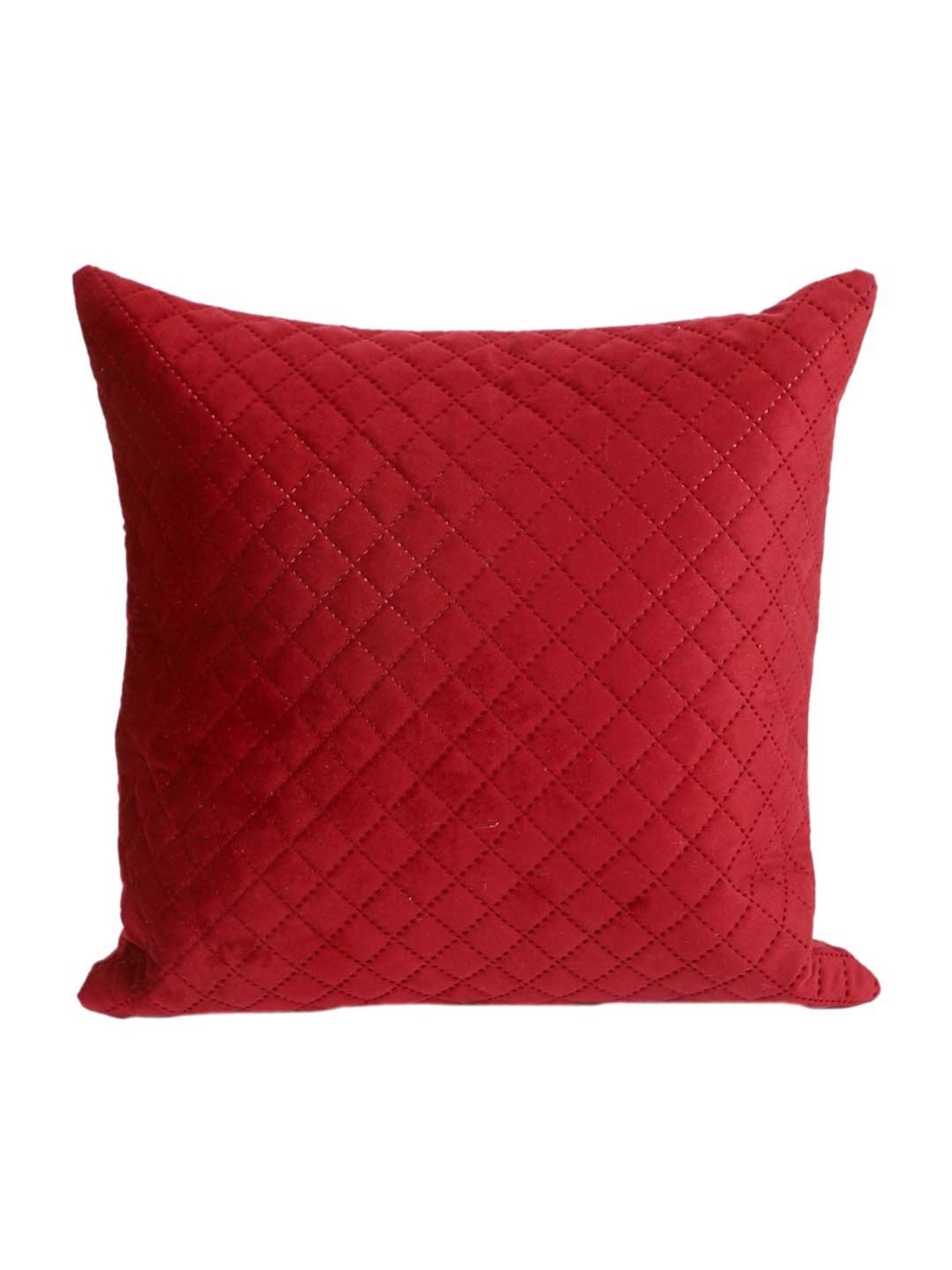 MFD HOME Furnishing Maroon Velvet Cushion Cover - Set of 5