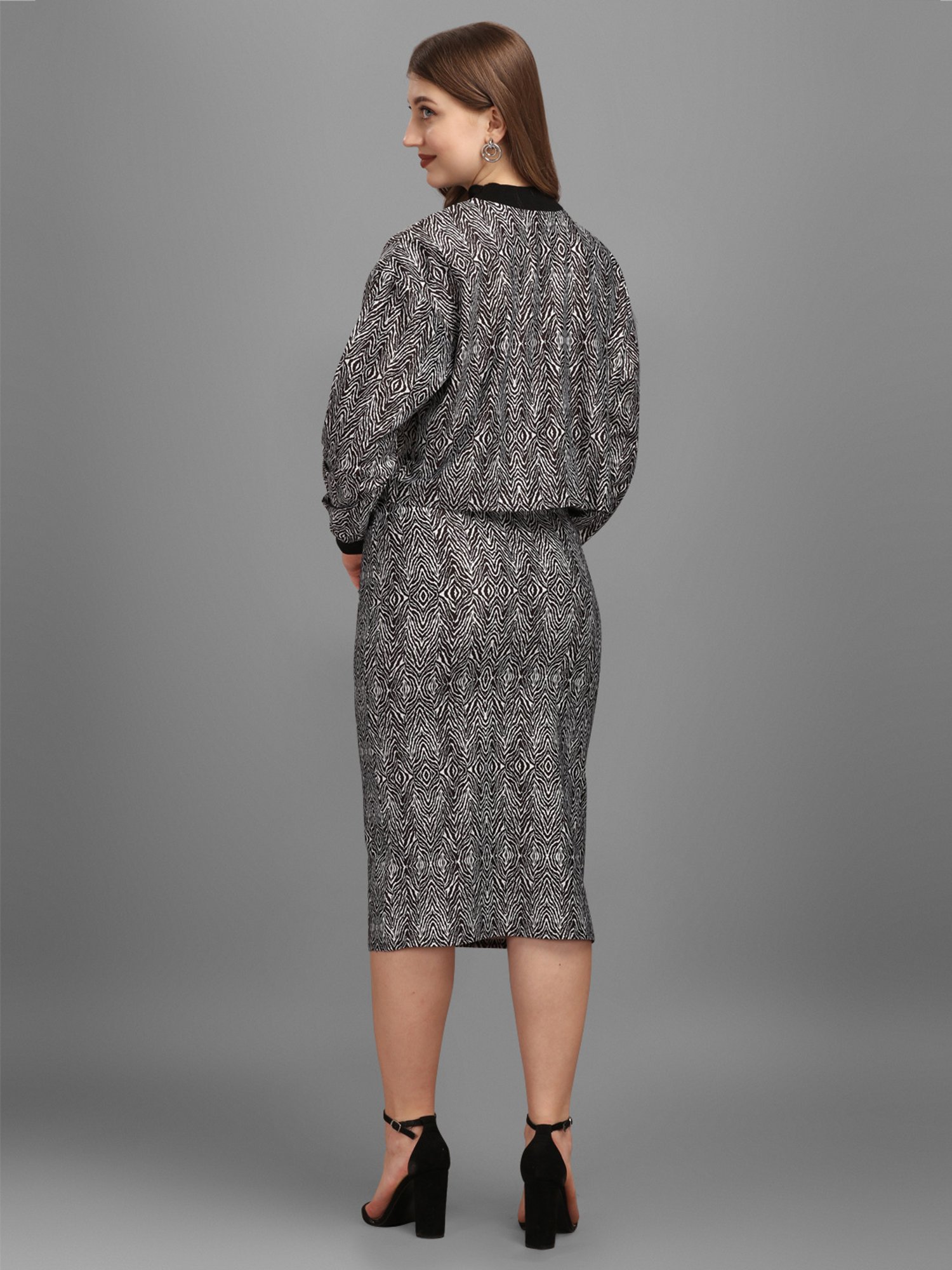 PURVAJA Black & White Printed Co-Ord Set