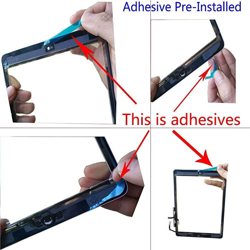 Compatible with ipad MiniiPad Mini 2 Touch Screen Digitizer Complete Assembly with IC Chip Flex Cable Home Button Camera Bracket Pre Assembled Adhesive and Repair Tool Kits White