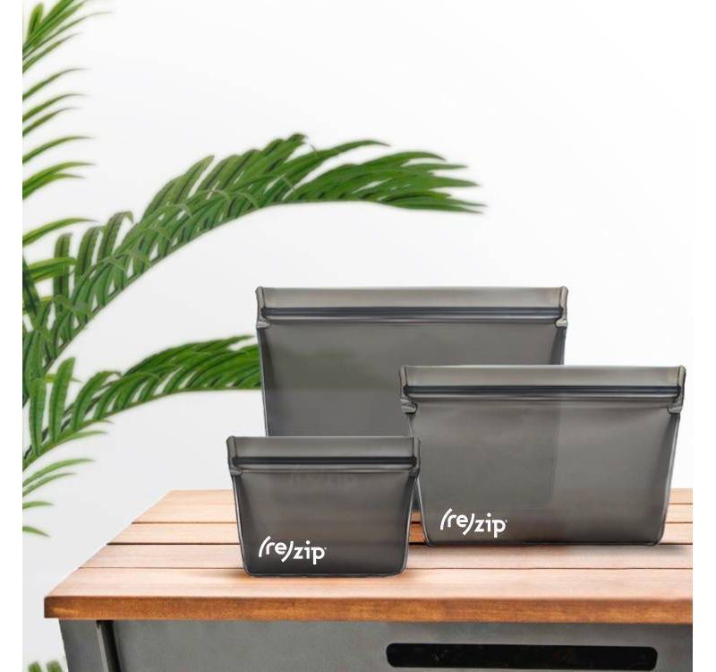 (re)Zip Stand up Reusable Food Storage Kit - Solid Gray - 3pc