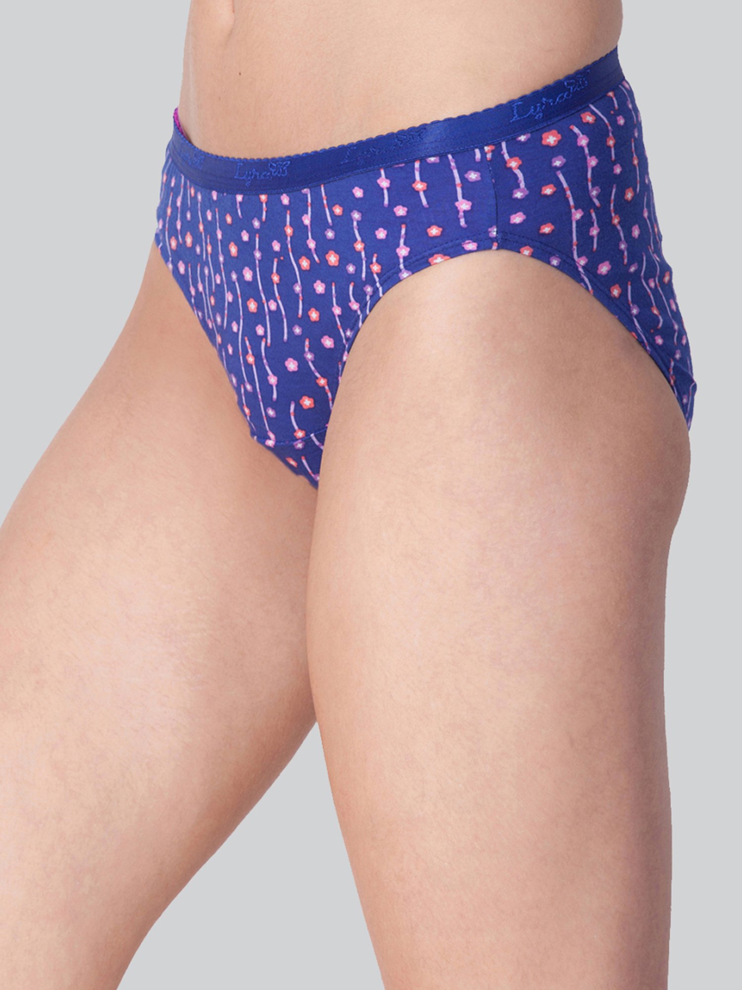 Lyra Assorted Color Cotton Printed Bikini Panties - Pack Of 4