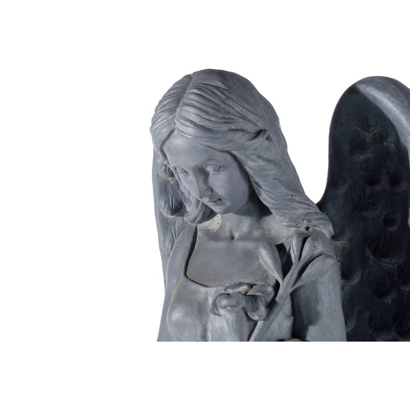 37&#34; Indoor/Outdoor Resin Standing Angel Garden Statue Gray - Alfresco Home LLC