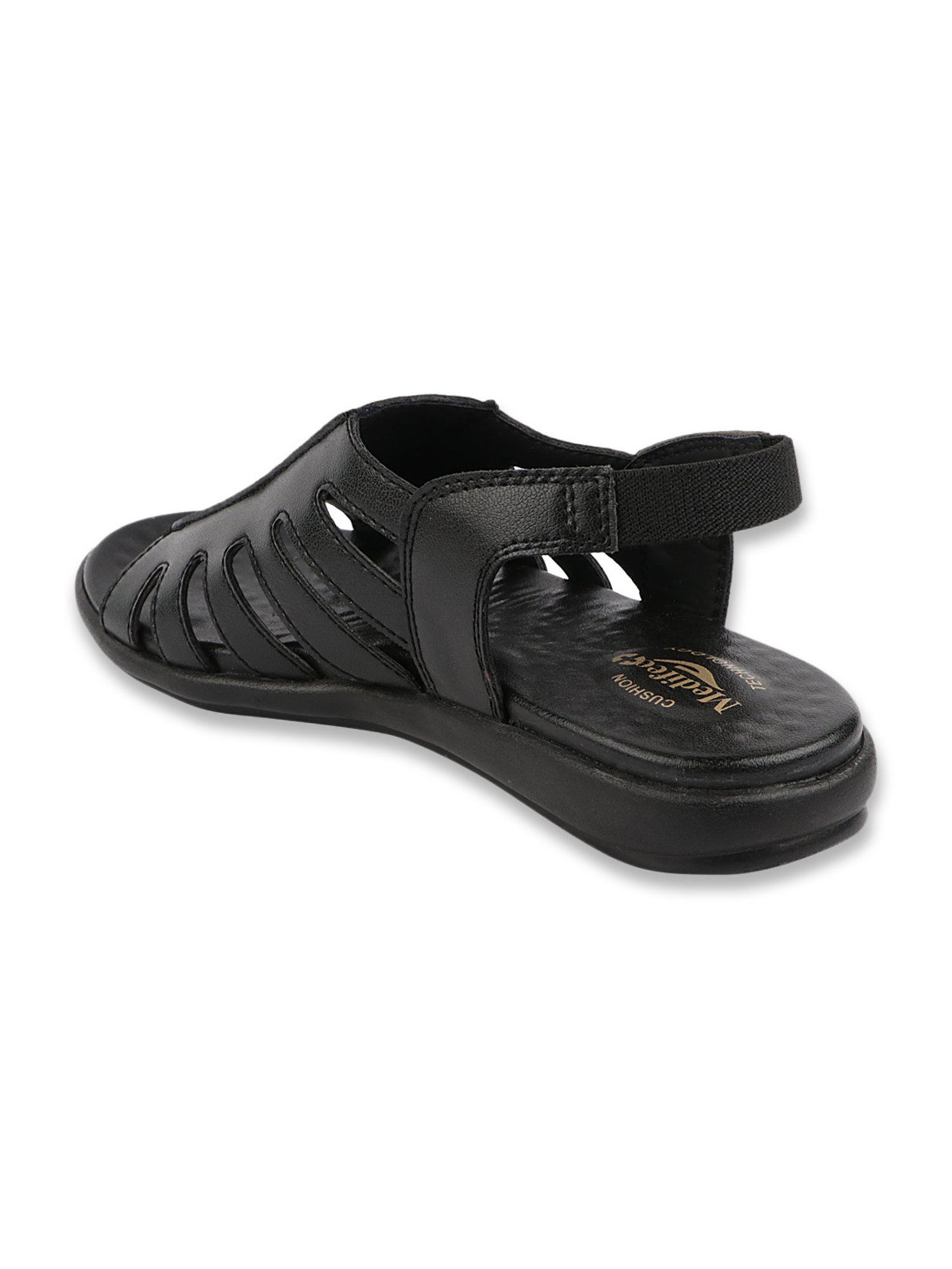 MediFeet Women's Black Back Strap Sandals