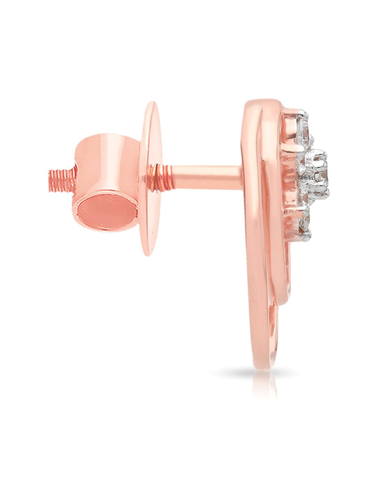 Malabar Gold and Diamonds 18k Rose Gold Stud Earrings