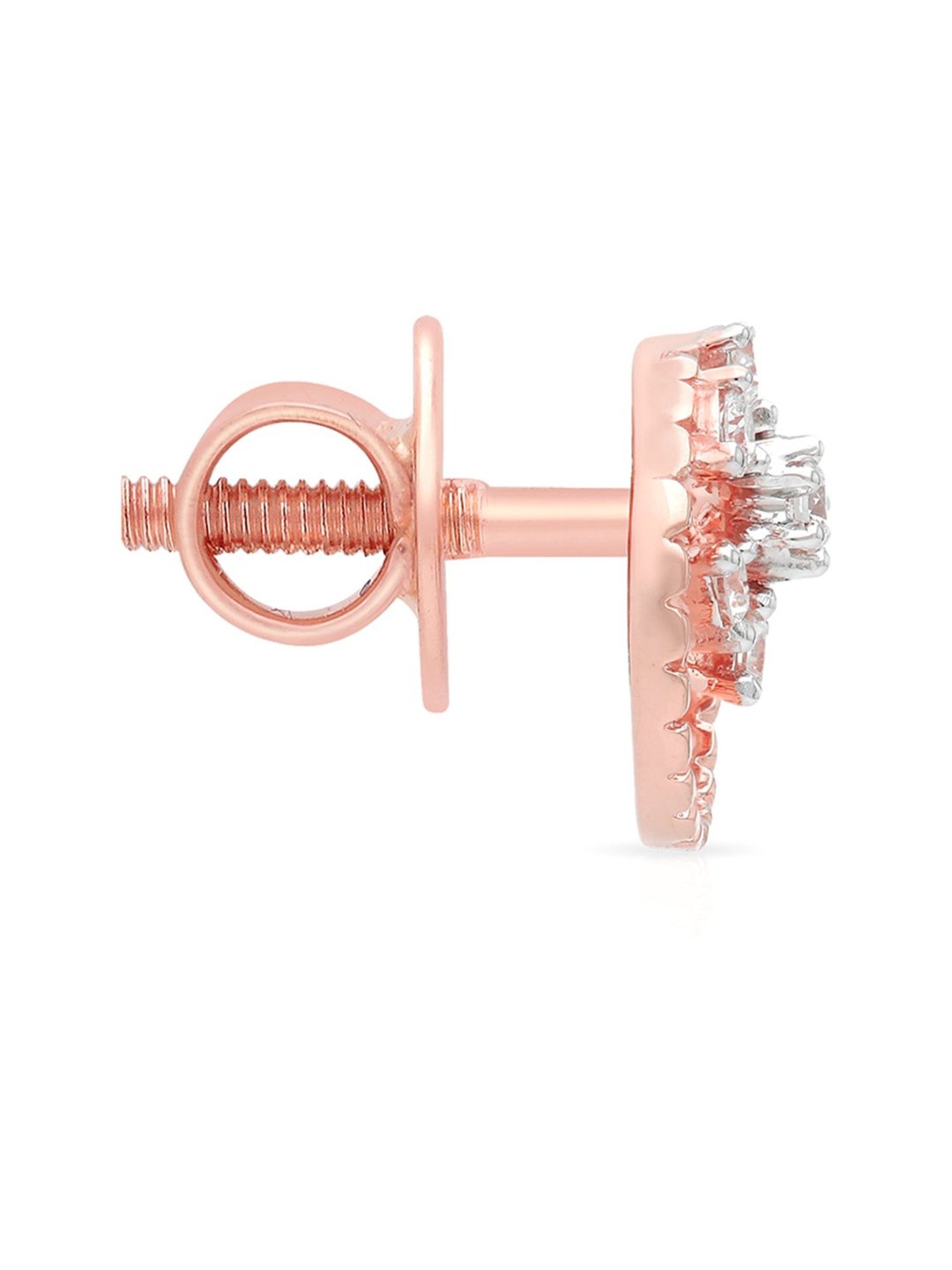 Malabar Gold and Diamonds 18k Rose Gold Stud Earrings