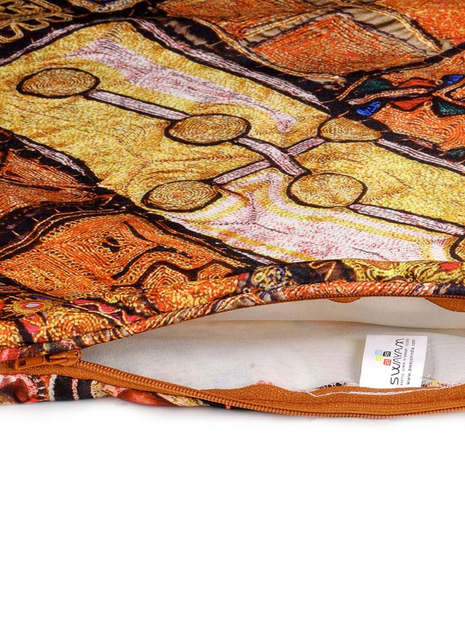 Swayam Multicolor Cotton 40 cm x 40 cm Cushion Covers - Set of 2