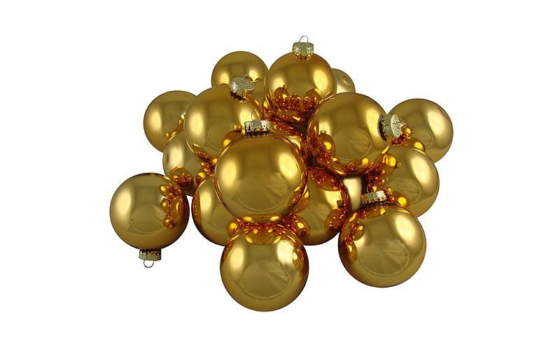 Roman Club Pack Of 36 Shiny Gold Glass Ball Christmas Ornaments 2.75"