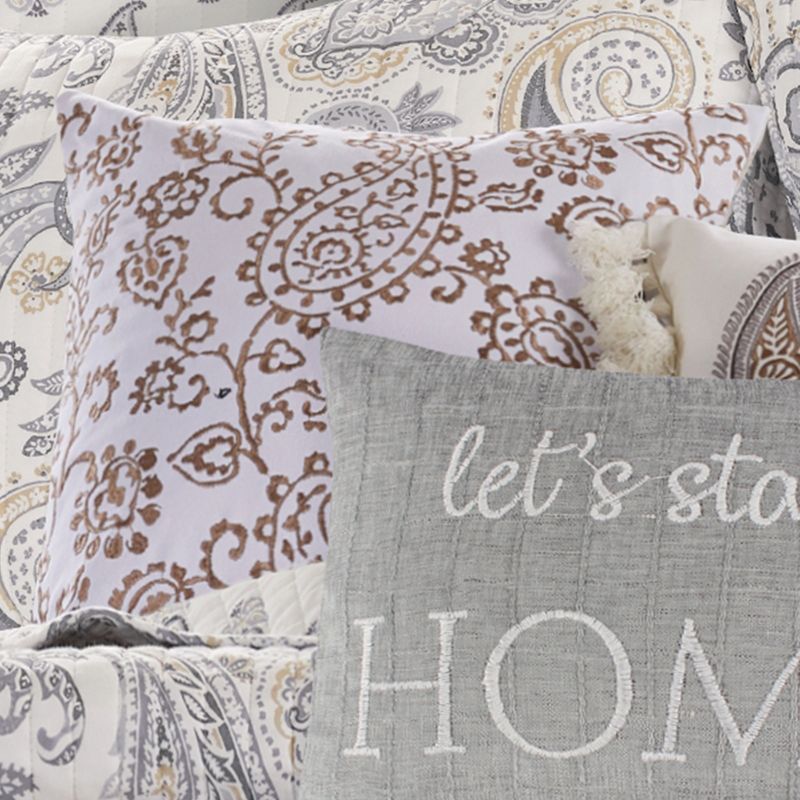 Maribelle Paisley Decorative Pillow Beige - Levtex Home