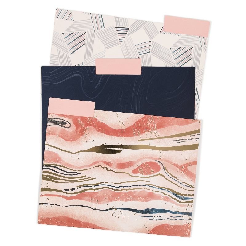 U Brands 12ct Patterned File Folders Natural Contours