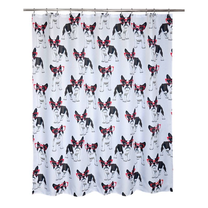 Cool Frenchie Shower Curtain Black/White - Moda at Home