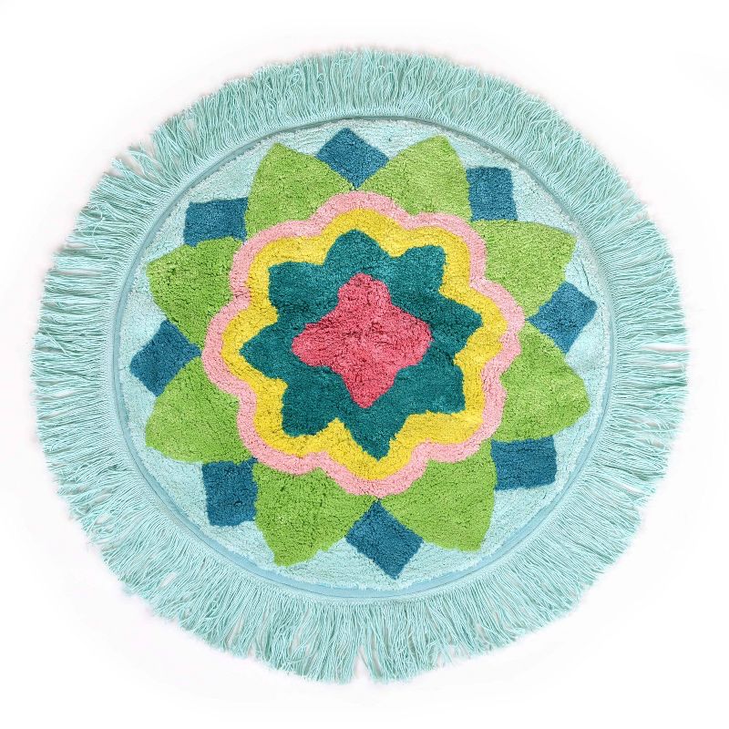 Ariel Medallion Bath Rug Green - Allure Home Creations