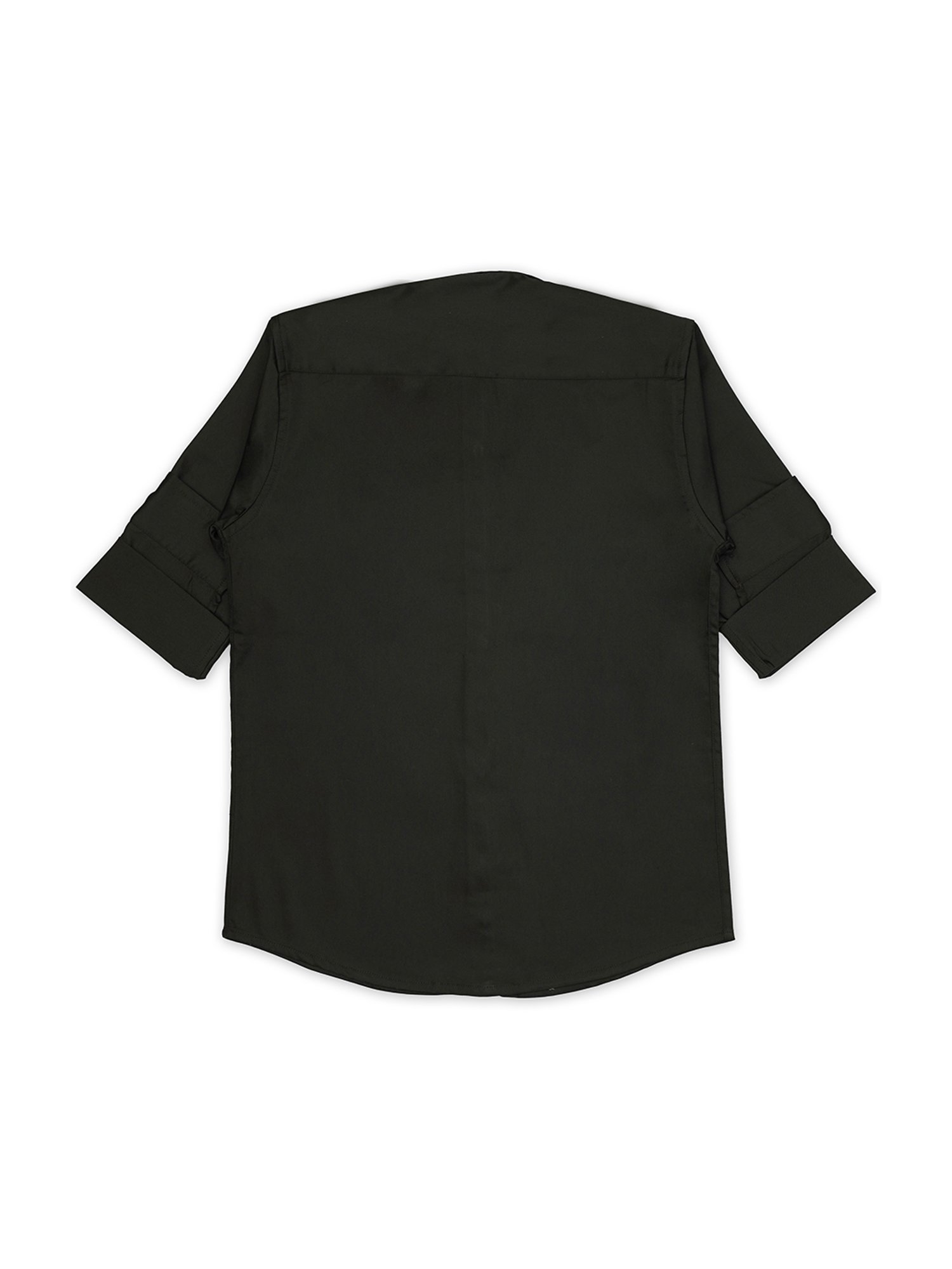 Cavio Kids Dark Green Printed Full Sleeves Shirt