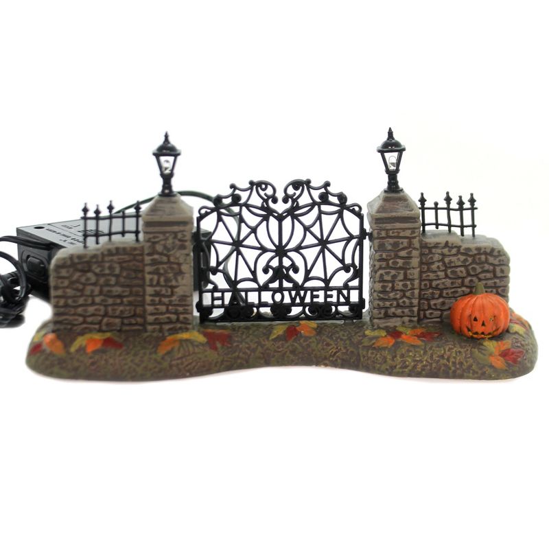 Department 56 Accessory 3.5" Halloween Village Gate Lit Accessory  -  Decorative Figurines