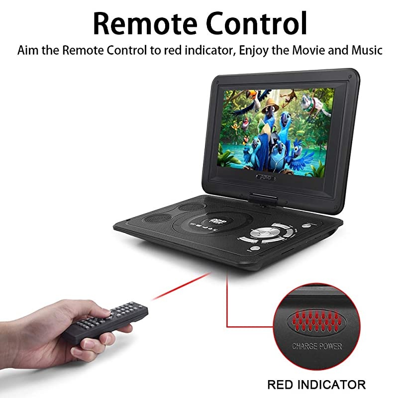 13.9'' Portable DVD Player for Kid, with Swivel Screen, Remote Control, Car Charger, Game Controller, Personal DVD Players with 5 Hour Rechargeable Battery