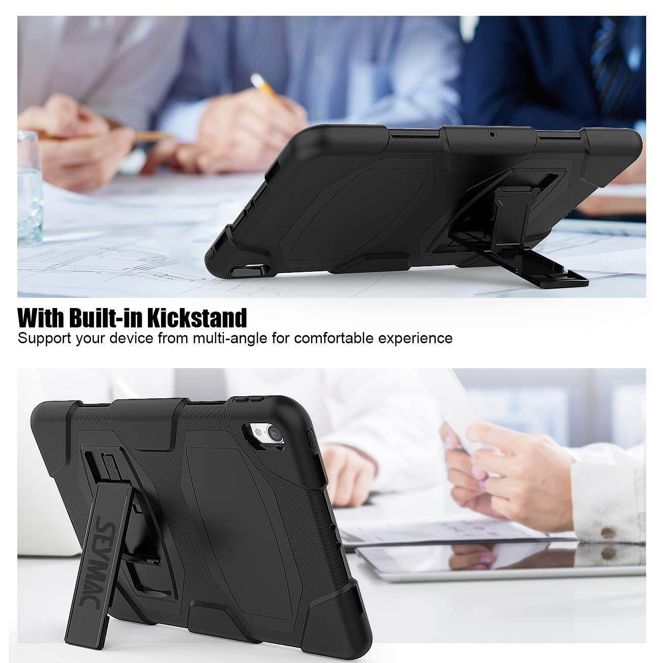 iPad Pro 11 Case 2018, SEYMAC Heavy Duty Full Body Rugged [Shockproof] Drop Protection Bumper Kids Friendly Case with Stable Stand for Students for iPad Pro 11 inch [A1980 A1934 A2013] (Black/Black)