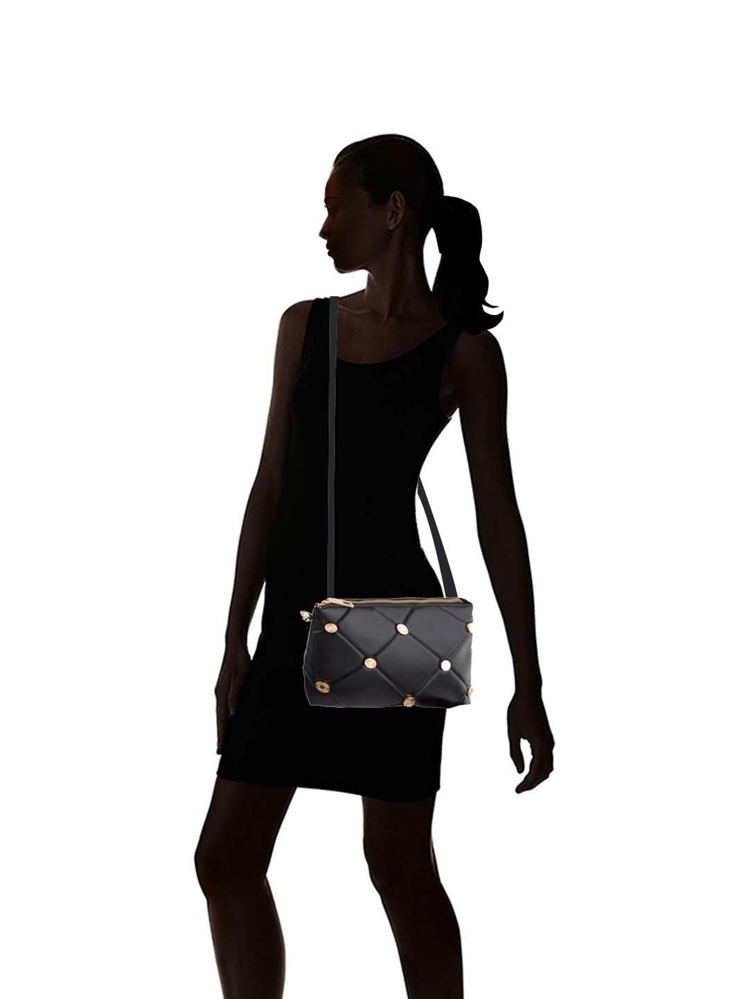 Carpisa Black Peonia Medium Cross Body Bag