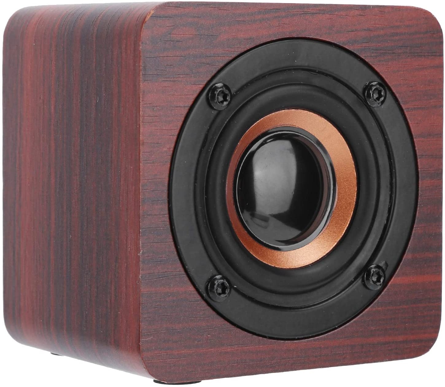01 Wireless Wood Durable Bluetooth Speaker, Loudspeaker, 3W Lightweight for Bathroom Home(Red Wood Grain)