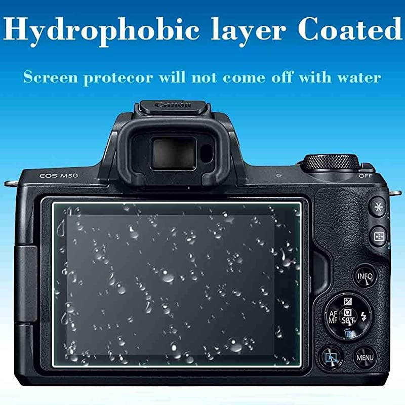 M50 Screen Protector for Canon EOS M50 M100 Rebel SL2EOS 200D DSLR Camera amp Hot Shoe Cover2+3Pack 03mm 9H Hardness Tempered Glass Flim AntiScrach AntiFingerprint AntiBubble