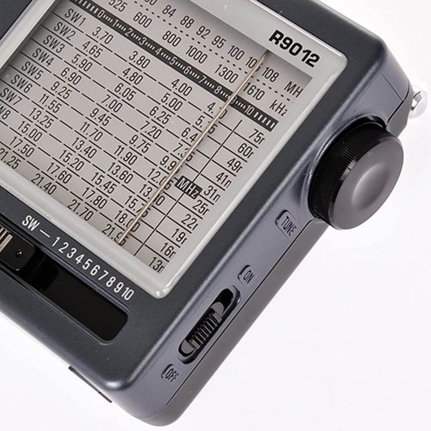 TECSUN R-9012 AM/FM/SW 12 Bands Shortwave Radio Portable Receiver Gray