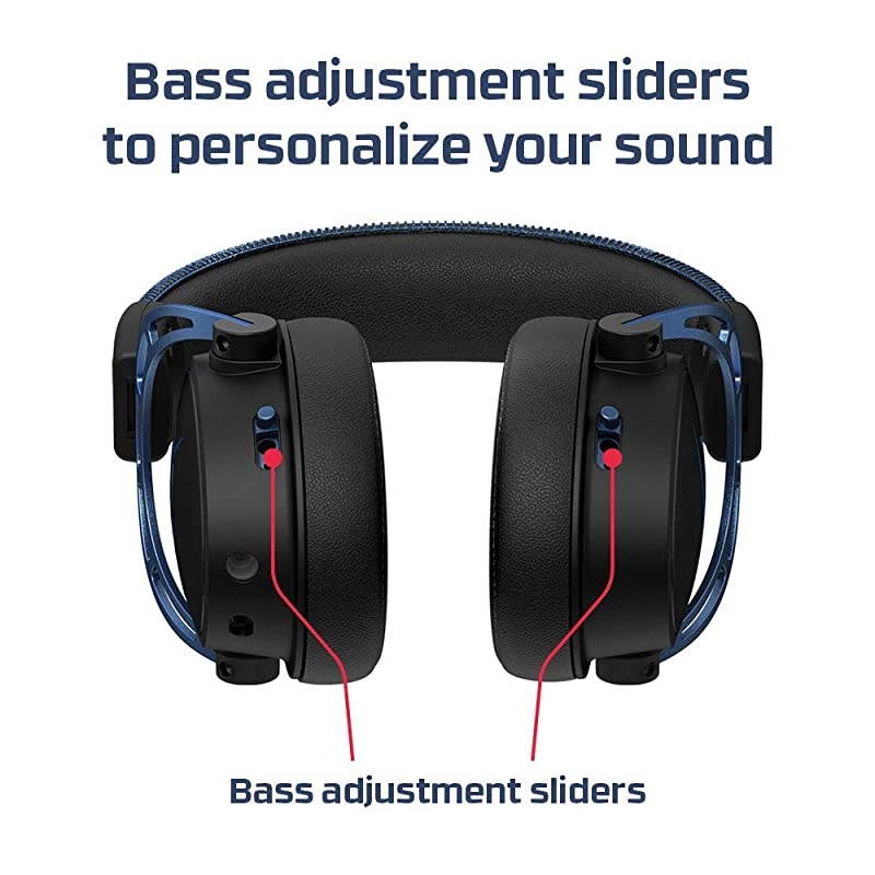 Cloud Alpha S - PC Gaming Headset, 7.1 Surround Sound, Adjustable Bass, Dual Chamber Drivers, Chat Mixer, Breathable Leatherette, Memory Foam, and Noise Cancelling Microphone - Blue